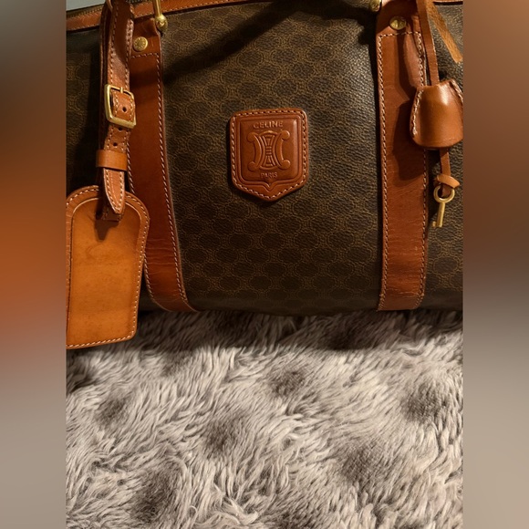 CELINE Brown and Tan Travel Duffel Bag 90s Vintage 🔥 - Picture 8 of 12